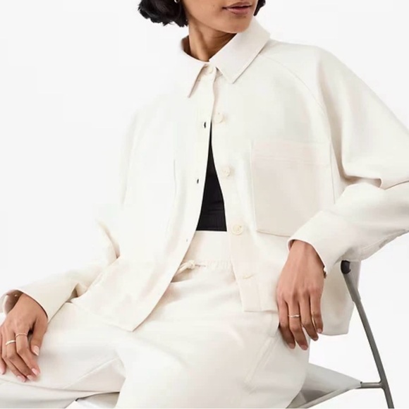 Athleta Cream/Bone/off White Allure Shirt Jacket Oversized  XL - Picture 3 of 12